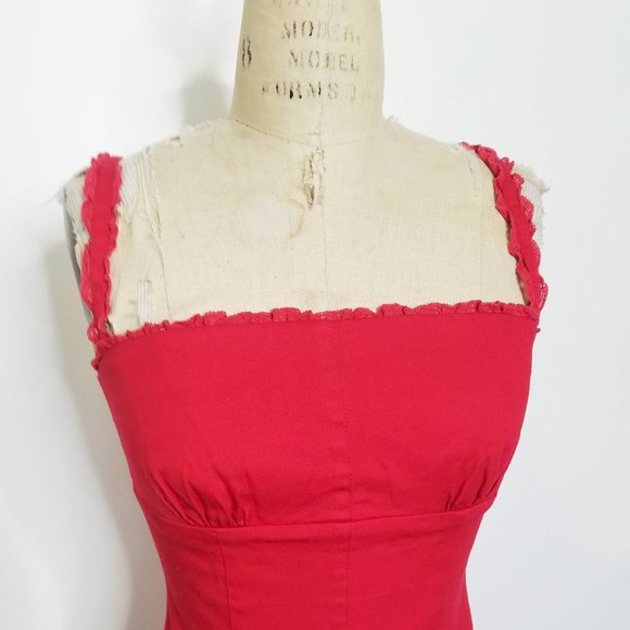RED Valentino Womens Marilyn 50s Style Sleeveless Dress Lipstick Red 40 - Picture 7 of 8